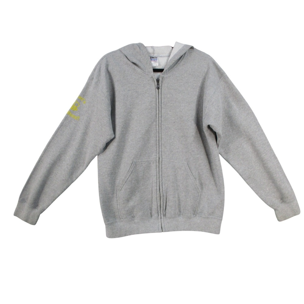 Gildan Heavy Blend Gray Full Zip Hoodie Whats The Buzz Bee Sleeve Graphic Medium